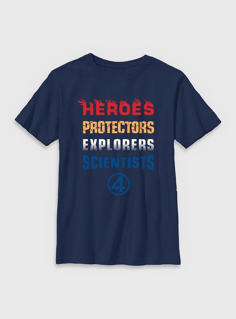 Marvel The Fantastic Four: First Steps Heroes Protectors Explorers Scientists Youth T-Shirt
