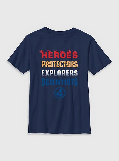 Marvel The Fantastic Four: First Steps Heroes Protectors Explorers Scientists Youth T-Shirt
