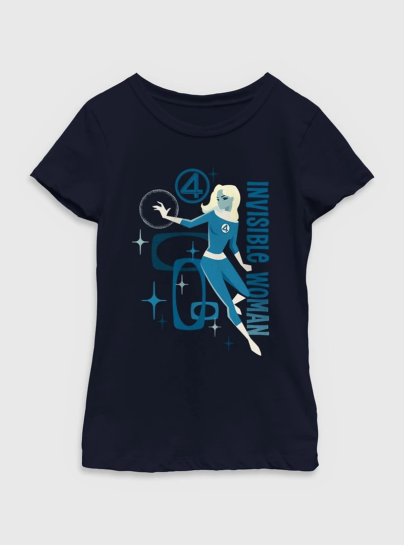 Marvel The Fantastic Four: First Steps Invisible Woman Vintage Youth Girls T-Shirt