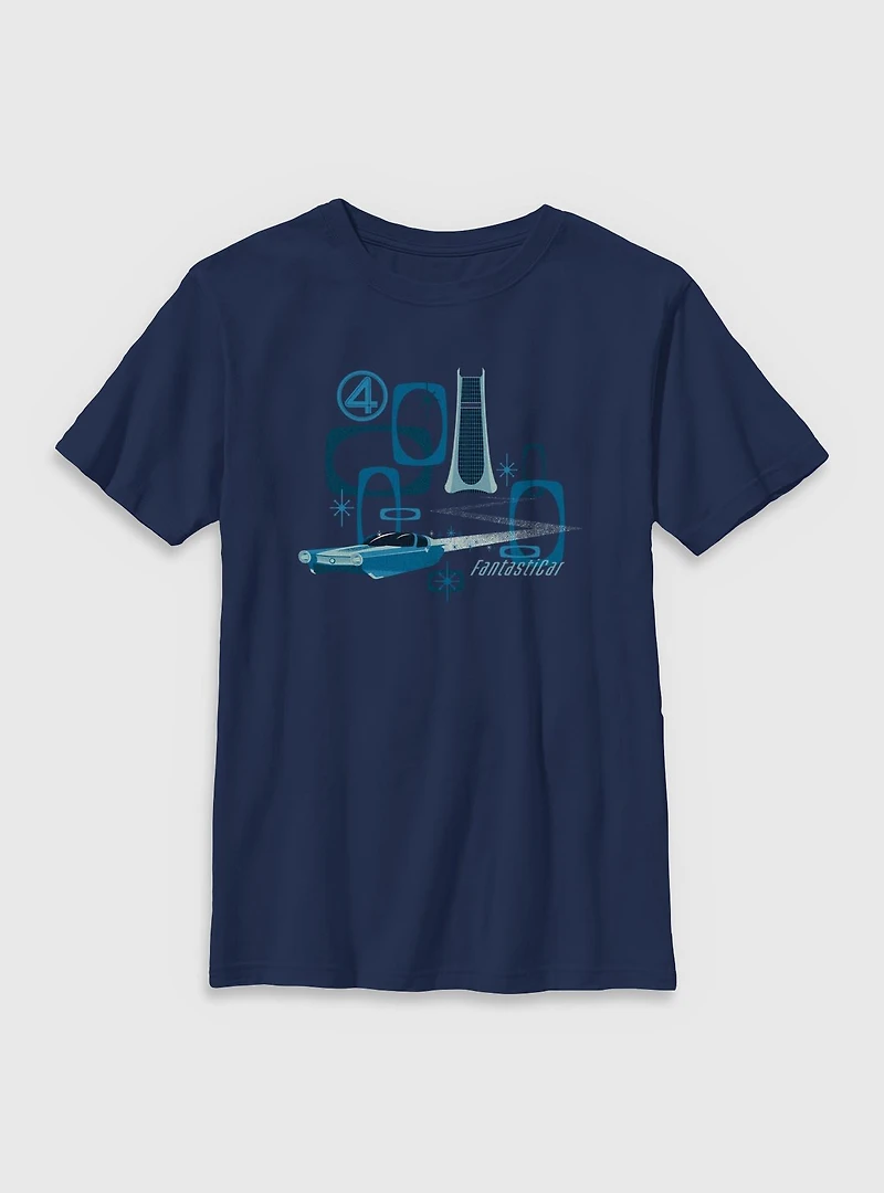 Marvel The Fantastic Four: First Steps Fantasticar Vintage Youth T-Shirt