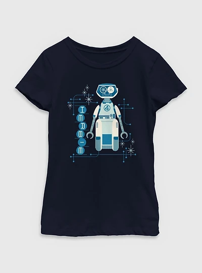 Marvel The Fantastic Four: First Steps H.E.R.B.I.E. Robot Youth Girls T-Shirt