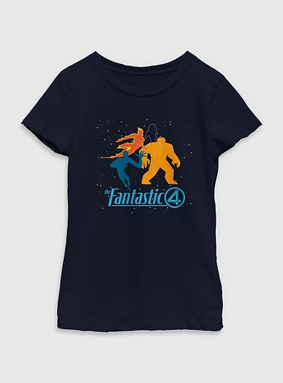 Marvel The Fantastic Four: First Steps Team Silhouette Youth Girls T-Shirt