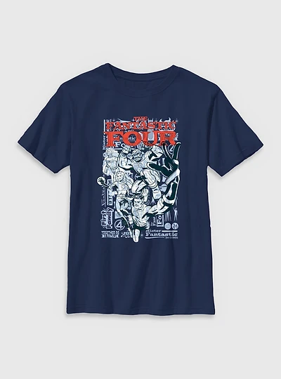Marvel The Fantastic Four: First Steps Together As A Family Youth T-Shirt