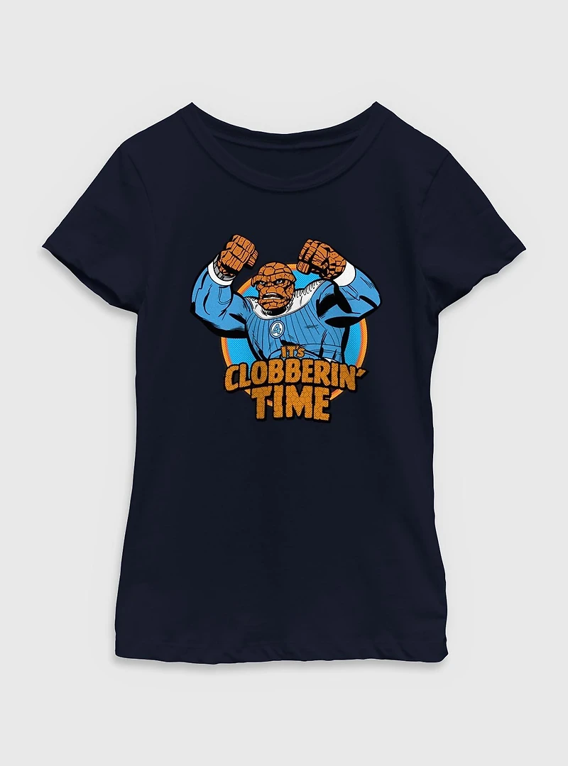 Marvel The Fantastic Four: First Steps Thing It's Clobberin' Time Youth Girls T-Shirt
