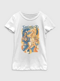 Marvel The Fantastic Four: First Steps Retro Poster Youth Girls T-Shirt