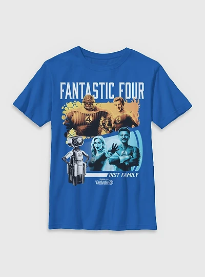 Marvel The Fantastic Four: First Steps Family & H.E.R.B.I.E. Youth T-Shirt