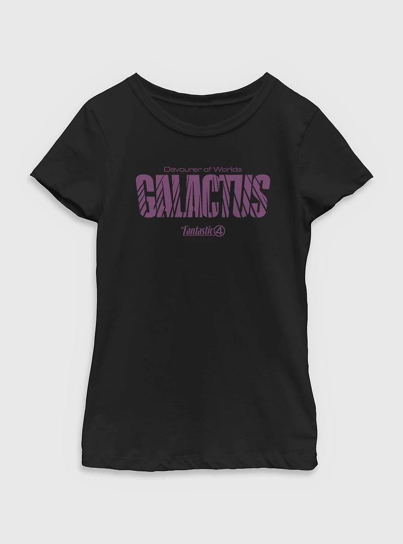 Marvel The Fantastic Four: First Steps Galactus Name Devourer Of Worlds Youth Girls T-Shirt