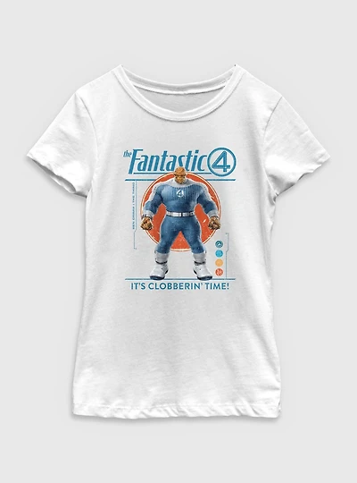 Marvel The Fantastic Four: First Steps It's Clobberin' Time Ben Grimm Thing Youth Girls T-Shirt