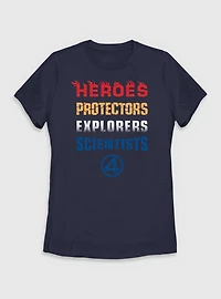 Marvel The Fantastic Four: First Steps Heroes Protectors Explorers Scientists Womens T-Shirt