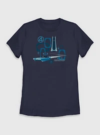 Marvel The Fantastic Four: First Steps Fantasticar Vintage Womens T-Shirt