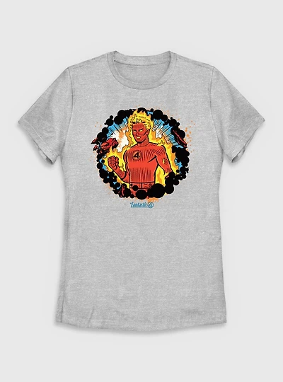 Marvel The Fantastic Four: First Steps Johnny Storm Human Torch Power Womens T-Shirt