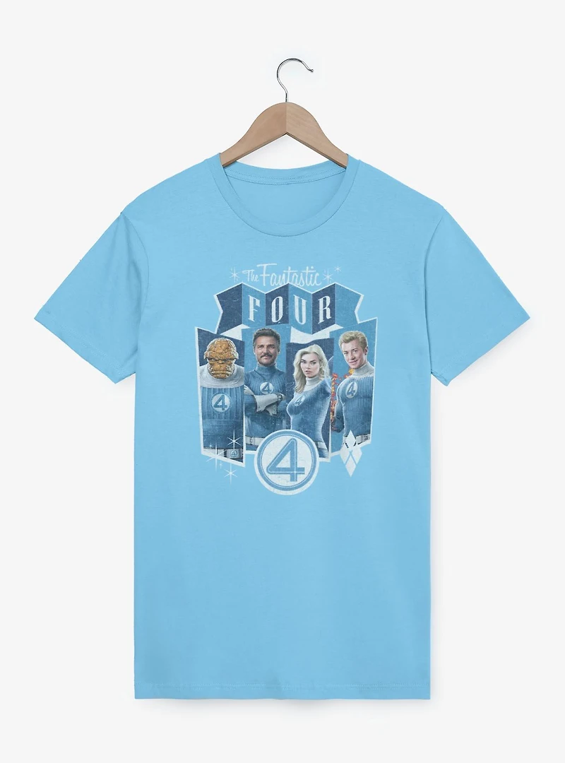 Marvel The Fantastic Four: First Steps Four Heroes Panels T-Shirt