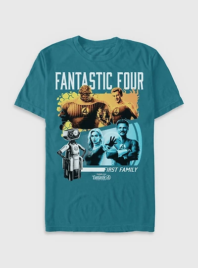 Marvel The Fantastic Four: First Steps Family & H.E.R.B.I.E. Garment Dye T-Shirt