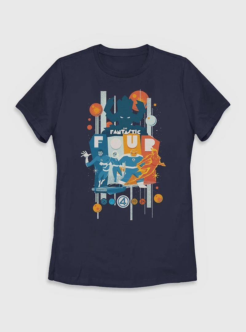 Marvel The Fantastic Four: First Steps Retro Cosmic Power Vs. Galactus Womens T-Shirt