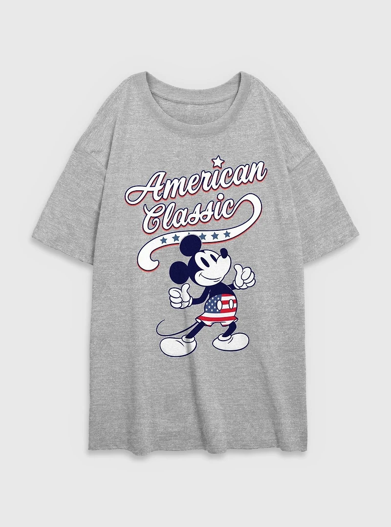 Disney Mickey Mouse American Classic Womens Oversized T-Shirt