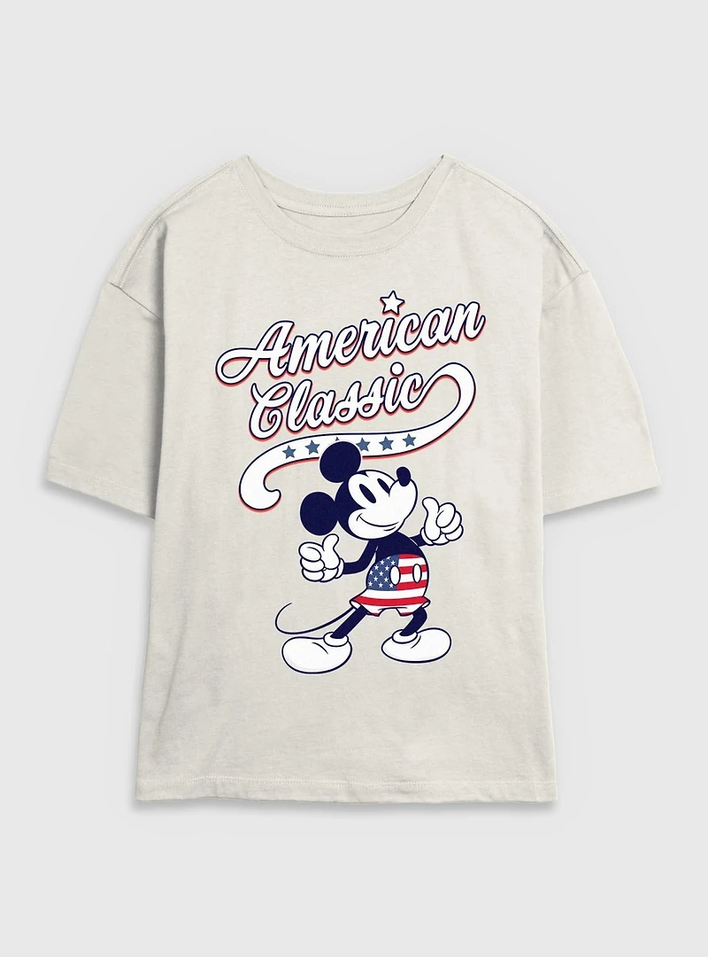 Disney Mickey Mouse American Classic Womens Skimmer T-Shirt