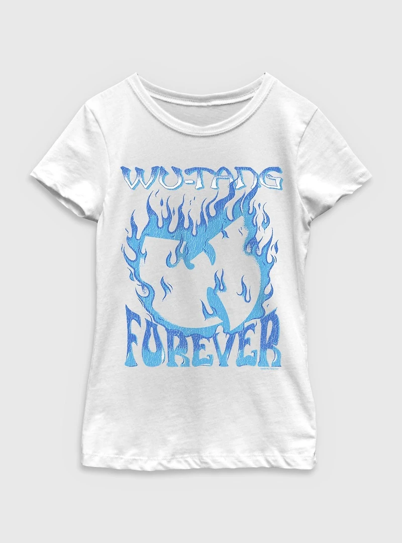 Wu-Tang Clan Forever Blue Fire Youth Girls T-Shirt