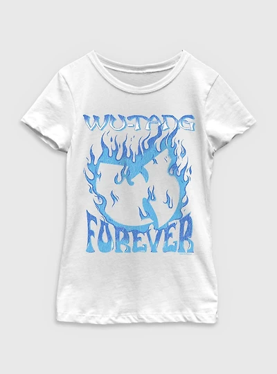Wu-Tang Clan Forever Blue Fire Youth Girls T-Shirt