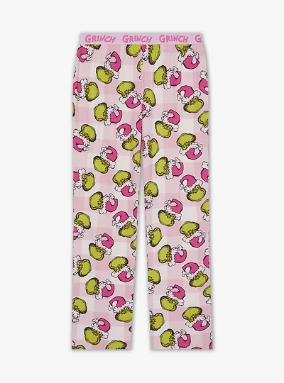 Dr. Seuss How The Grinch Stole Christmas Pink Allover Print Women's Sleep Pants