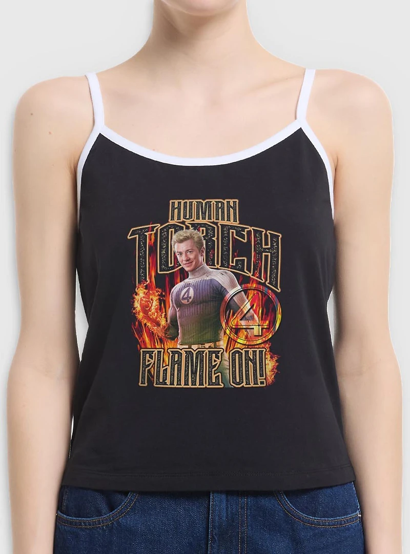 Marvel The Fantastic Four: First Steps Johnny Storm Human Torch Flame On Womens Cami Tank Top BoxLunch Exclusive