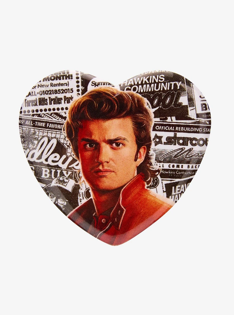 Stranger Things Steve Harrington Heart Button Pin - BoxLunch Exclusive