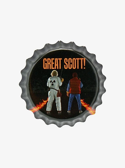 Back to the Future Great Scott Bottle Cap Button Pin