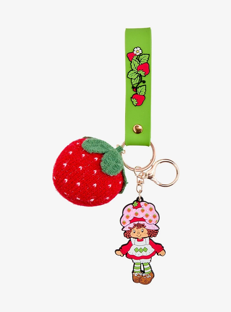 Strawberry Shortcake Plush Knit Strawberry Wristlet Keychain