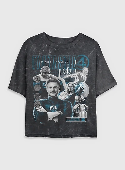 Marvel The Fantastic Four: First Steps Future Foundation Family Womens Mineral Wash Crop T-Shirt BoxLunch Exclusive