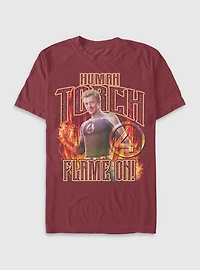Marvel The Fantastic Four: First Steps Johnny Storm Human Torch Flame On Garment Dye T-Shirt BoxLunch Exclusive