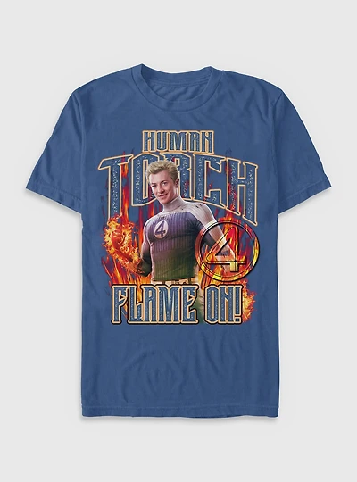 Marvel The Fantastic Four: First Steps Johnny Storm Human Torch Flame On Garment Dye T-Shirt BoxLunch Exclusive