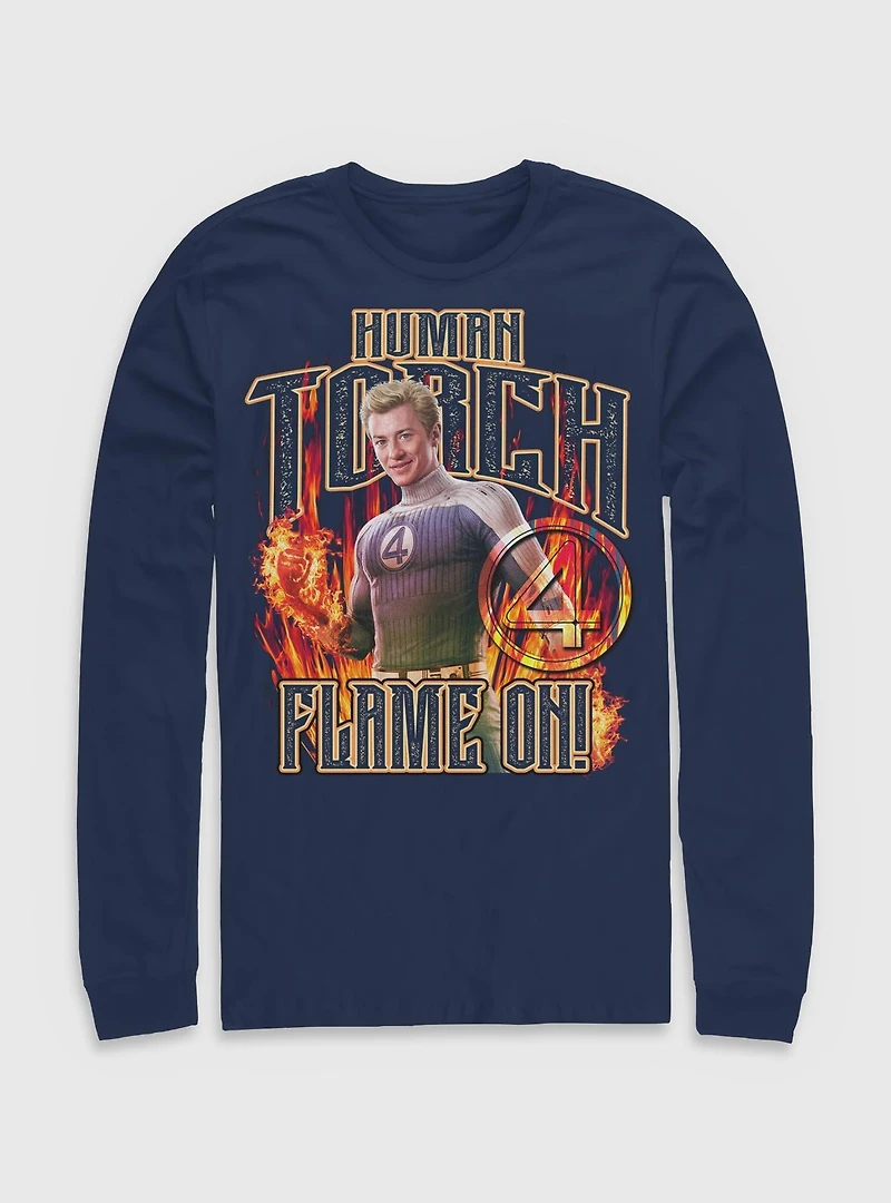 Marvel The Fantastic Four: First Steps Johnny Storm Human Torch Flame On Long-Sleeve T-Shirt BoxLunch Exclusive