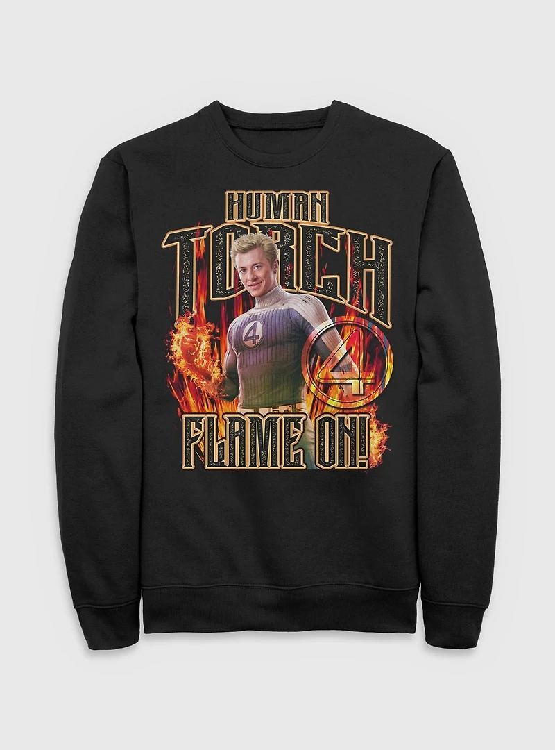 Marvel The Fantastic Four: First Steps Johnny Storm Human Torch Flame On Sweatshirt BoxLunch Exclusive