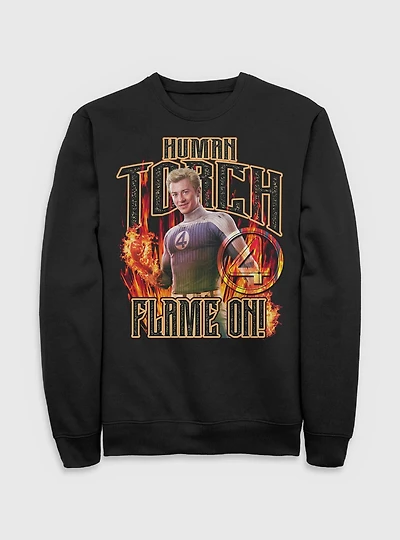 Marvel The Fantastic Four: First Steps Johnny Storm Human Torch Flame On Sweatshirt BoxLunch Exclusive