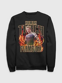 Marvel The Fantastic Four: First Steps Johnny Storm Human Torch Flame On Sweatshirt BoxLunch Exclusive