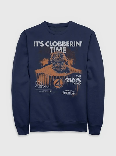 Marvel The Fantastic Four: First Steps Grunge Thing It's Clobberin' Time Sweatshirt BoxLunch Exclusive