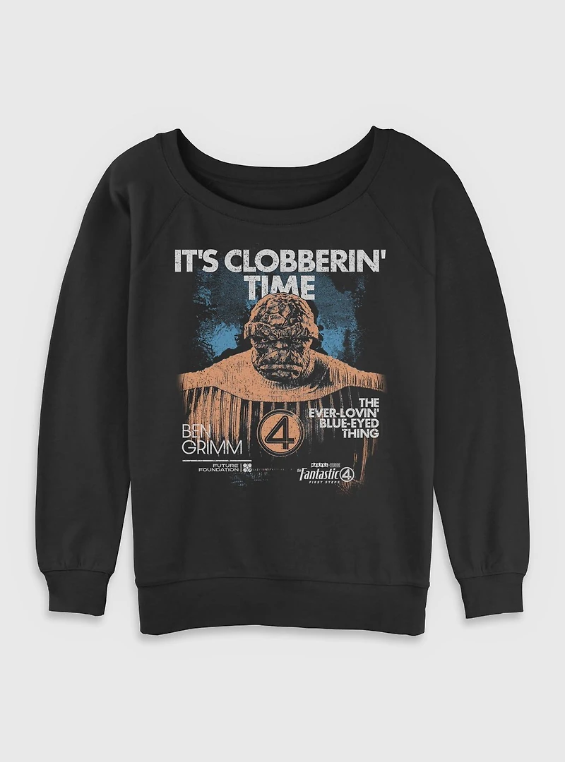 Marvel The Fantastic Four: First Steps Grunge Thing It's Clobberin' Time Womens Slouchy Sweatshirt BoxLunch Exclusive