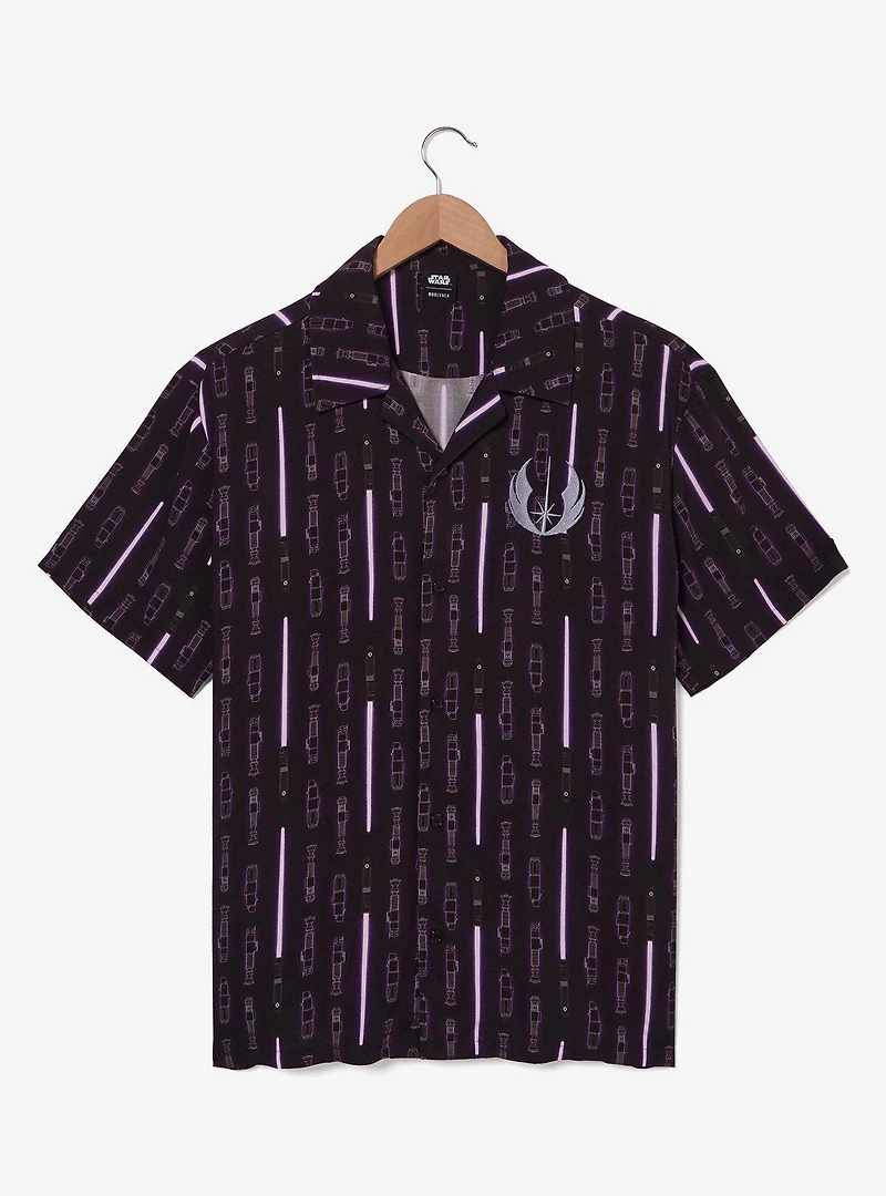 Star Wars Mace Windu Lightsaber Allover Print Woven Shirt — BoxLunch Exclusive