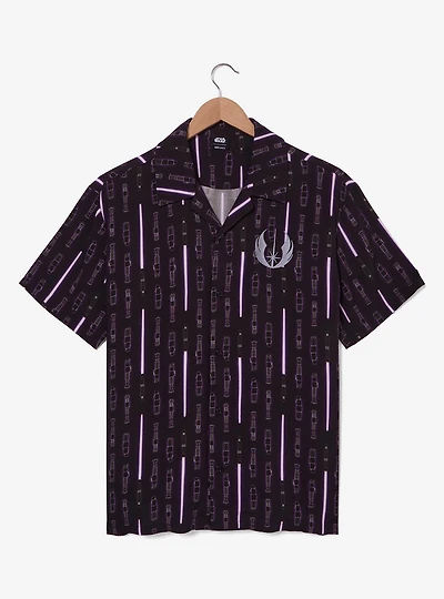 Star Wars Mace Windu Lightsaber Allover Print Woven Shirt — BoxLunch Exclusive
