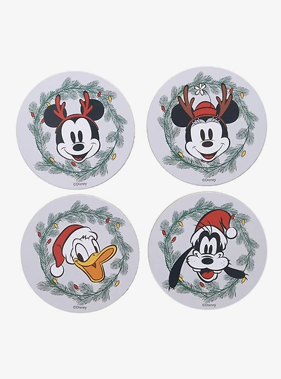 Disney Mickey & Friends Holiday Wreath Coaster Set