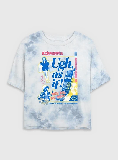 Clueless Ugh As If Collage Tie Dye Crop Womens T-Shirt