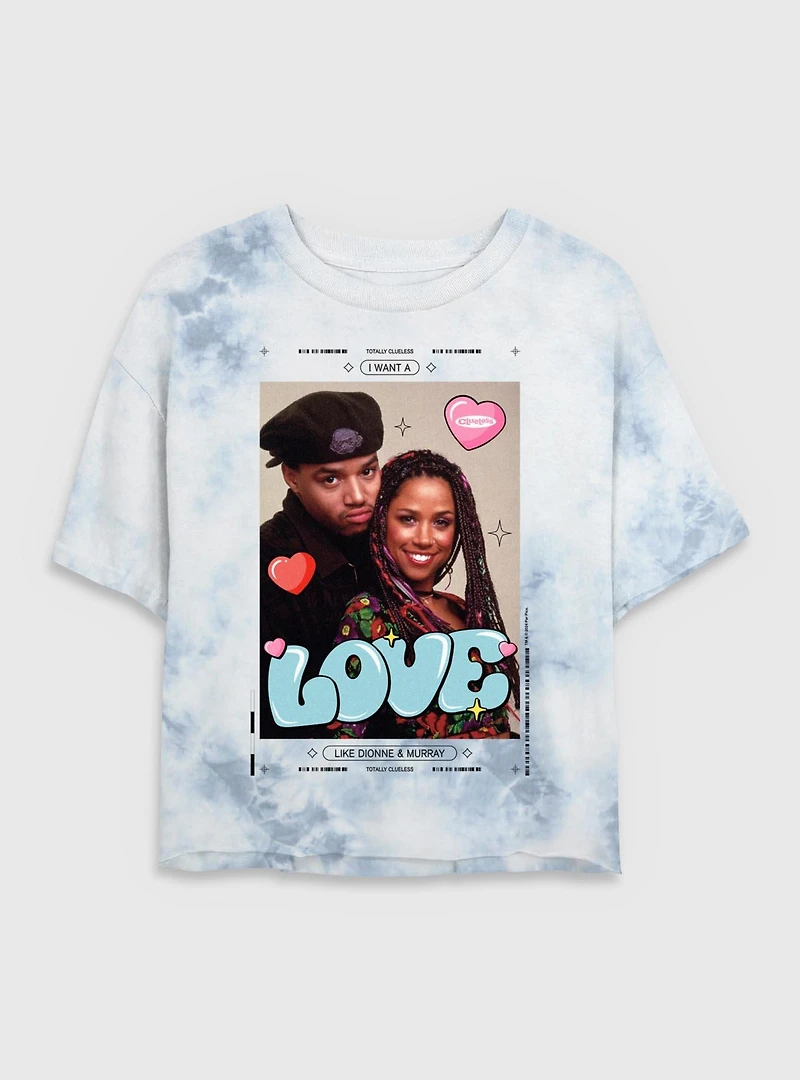 Clueless Love Dionne and Murray Tie Dye Crop Womens T-Shirt