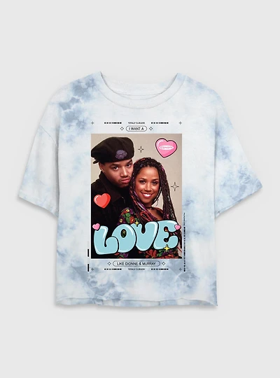 Clueless Love Dionne and Murray Tie Dye Crop Womens T-Shirt