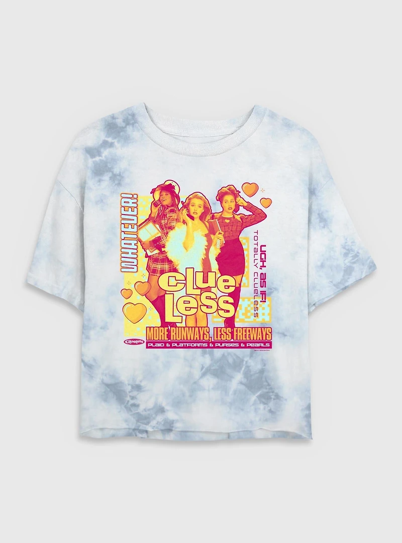 Clueless Besties Tie Dye Crop Womens T-Shirt