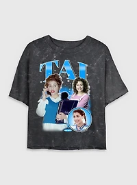Clueless Y2k Tai Mineral Wash Womens Crop T-Shirt