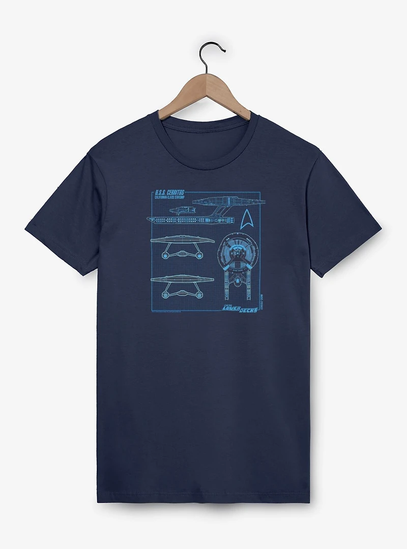 Star Trek Lower Deck Cerritos Schematic T-Shirt