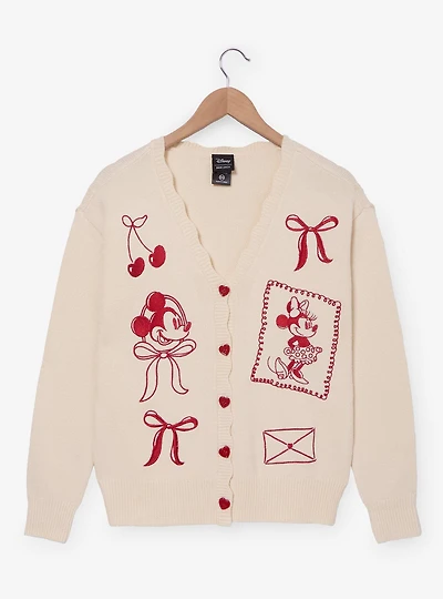Disney Mickey & Minnie Valentine's Day Women's Cardigan — BoxLunch Exclusive