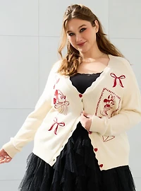 Disney Mickey & Minnie Valentine's Day Women's Plus Cardigan — BoxLunch Exclusive