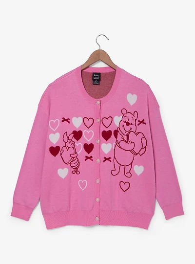 Disney Winnie the Pooh Piglet & Bear Hearts Women's Plus Cardigan - BoxLunch Exclusive