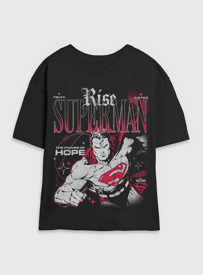 DC Comics Superman Rise Truth Justice Hope Girls Skimmer T-Shirt BoxLunch Exclusive