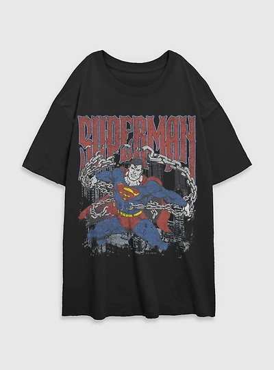 DC Comics Superman Unchained Girls Oversized T-Shirt BoxLunch Exclusive